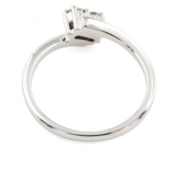 18ct white gold Diamond 25pt 2 stone Ring size K
